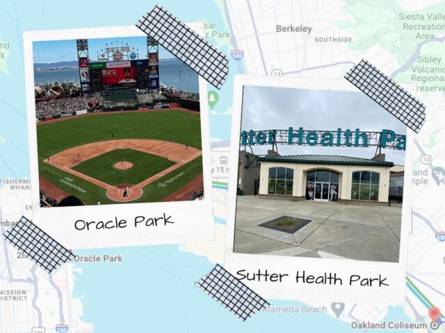 Graphic image depicting Oracle Park and Sutter Health Park