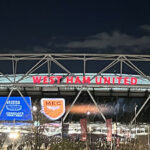 View of the exterior of London Stadium, home of West Ham United FC