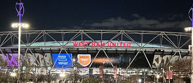 View of the exterior of London Stadium, home of West Ham United FC