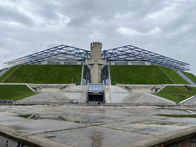 The exterior of the Bercy Arena, also known as Accor Arena, in Paris