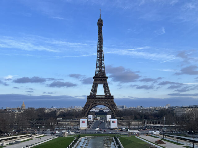 The Eiffel Tower in Paris, as viewed from the Trocadero