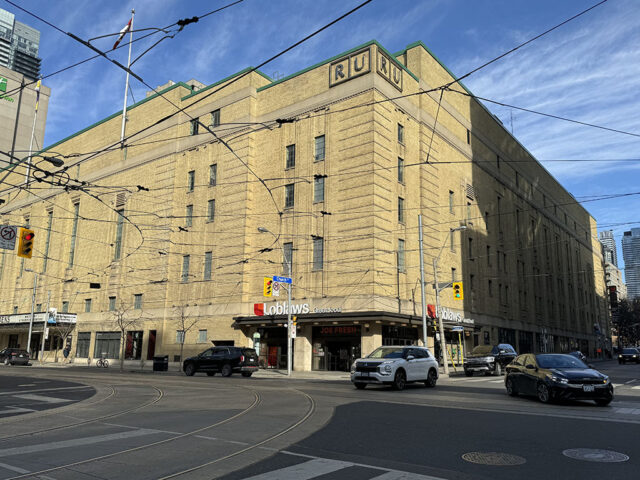 Exterior of the old Maple Leaf Gardens arena in downtown Toronto