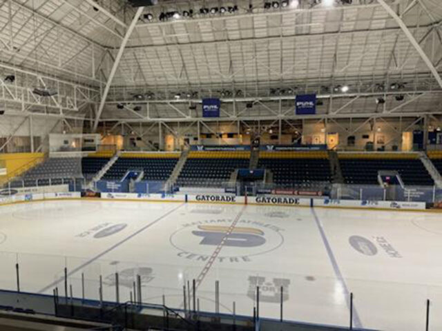 View of the rink at the Mattamy Athletic Centre in Toronto