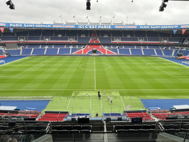 The inside of the Parc des Princes stadium, home ground of the Paris Saint-Germain football club. Picture taken in February 2024