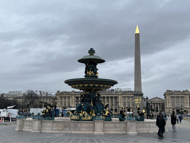 The fountain and obelisk at Place de la Concorde in Paris