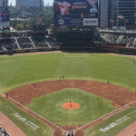 Panoramic view of Truist Park during an Atlanta Braves baseball game