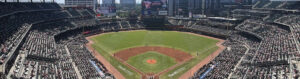 Panoramic view of Truist Park during an Atlanta Braves baseball game