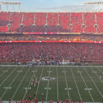 Panoramic view of the seating bowl at GEHA Field at Arrowhead Stadium in Kansas City, Missouri