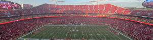 Panoramic view of the seating bowl at GEHA Field at Arrowhead Stadium in Kansas City, Missouri