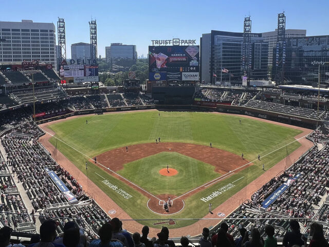 View of the field at Truist Park during an Atlanta Braves game
