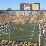 Panoramic view of the seating bowl at Michigan Stadium in Ann Arbor