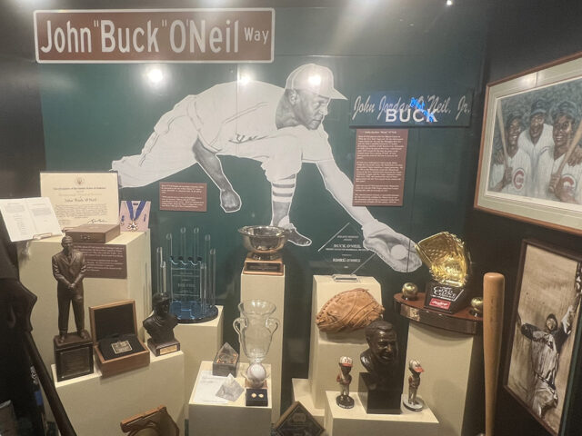 An exhibit honoring Buck O'Neil at the Negro Leagues Baseball Museum in Kansas City, Missouri