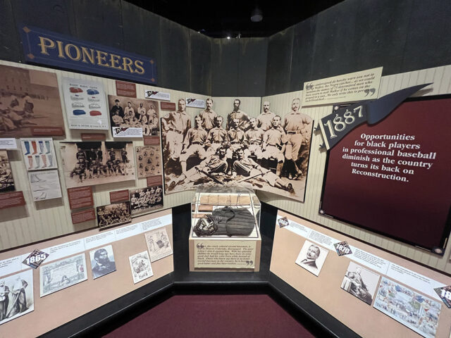 A "Pioneers" exhibit at the Negro Leagues Baseball Museum in Kansas City, Missouri