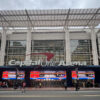 View of the south entrance at Capital One Arena in Washington, D.C., with signage