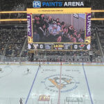 Panoramic view of the seating bowl at PPG Paints Arena during a Pittsburgh Penguins game