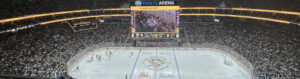 Panoramic view of the seating bowl at PPG Paints Arena during a Pittsburgh Penguins game