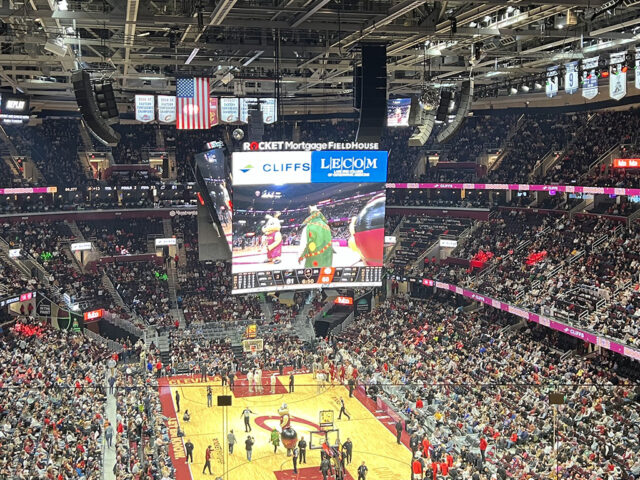 View of the court from the upper deck at Rocket Arena in Cleveland