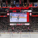 Panoramic view of the seating bowl at Xcel Energy Center in St. Paul, Minnesota