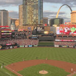 Panoramic view of Busch Stadium during a St. Louis Cardinals game