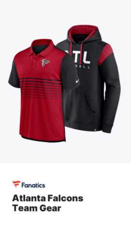 Buy Atlanta Falcons gear on Fanatics (advertisement)