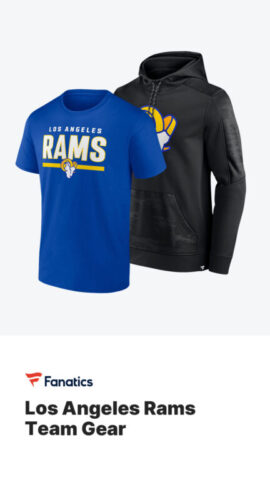 Buy Los Angeles Rams gear on Fanatics (advertisement)