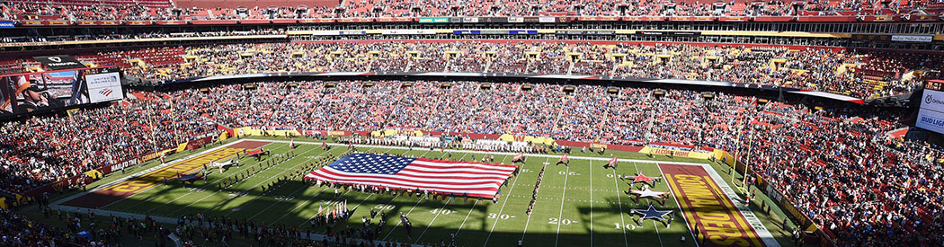 View of the field at Northwest Stadium before a Washington Commanders game