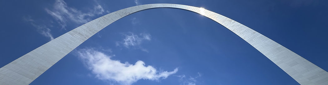 The St. Louis Gateway Arch, as viewed from almost directly below