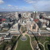 Downtown St. Louis as viewed from the observation deck of the Gateway Arch