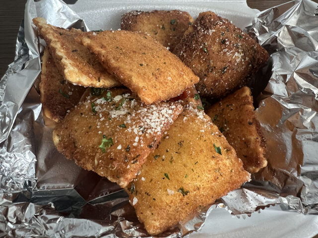Order of toasted ravioli from Mama's on the Hill restaurant in St. Louis