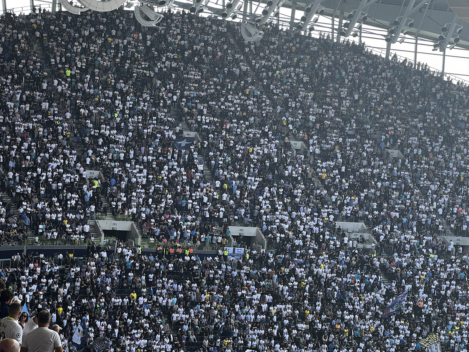 The south stand at Tottenham Hotspur Stadium in London, England, rises contiguously from bottom to top