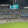 View of one of the vidoeboards during an Australian Football League match at the Melbourne Cricket Ground