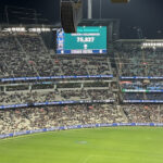 View of one of the vidoeboards during an Australian Football League match at the Melbourne Cricket Ground