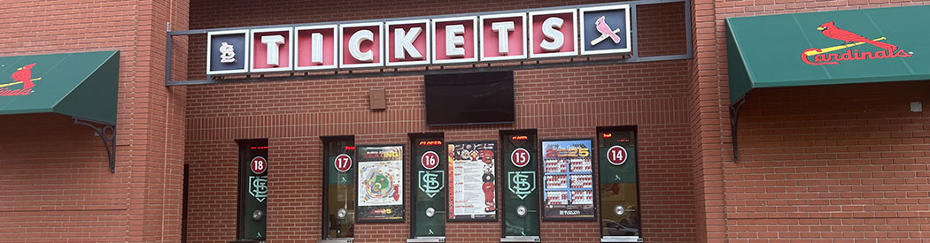 Ticket windows outside Busch Stadium in St. Louis, Missouri