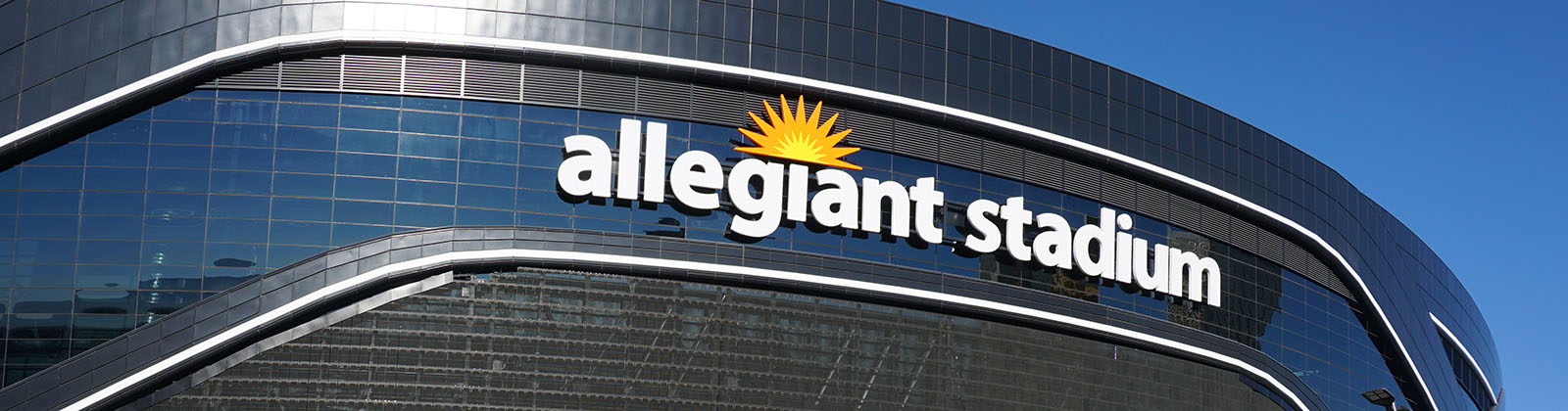 Exterior signage in front of Allegiant Stadium in Las Vegas, Nevada