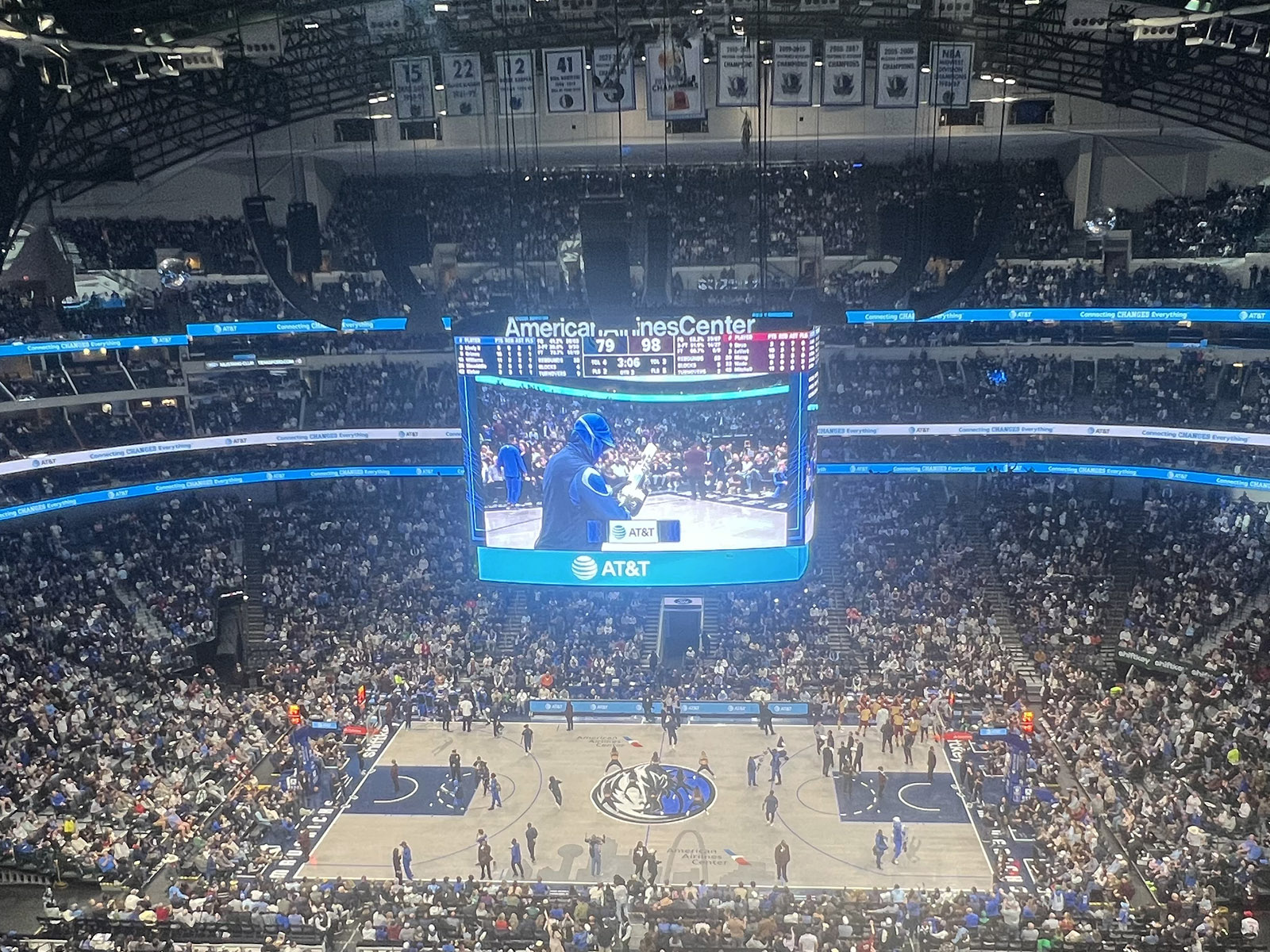 View of the court prior to a Mavericks basketball game at American Airlines Center in Dallas, Texas