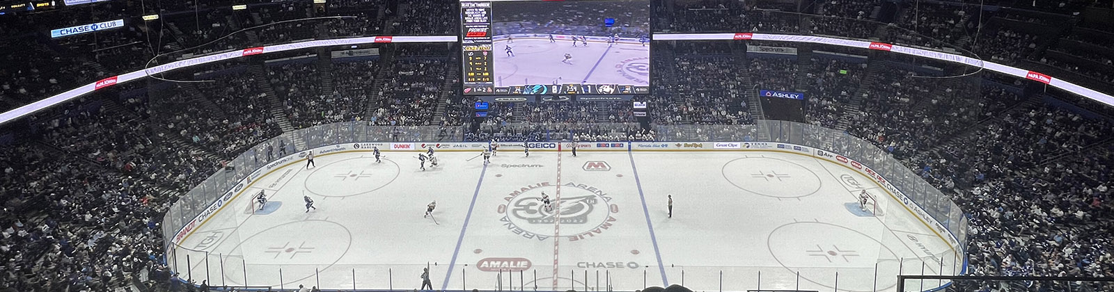 Panoramic view of the rink at Benchmark International Arena in Tampa, Florida
