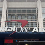Panoramic view of the exterior of Capital One Arena in Washington, D.C.
