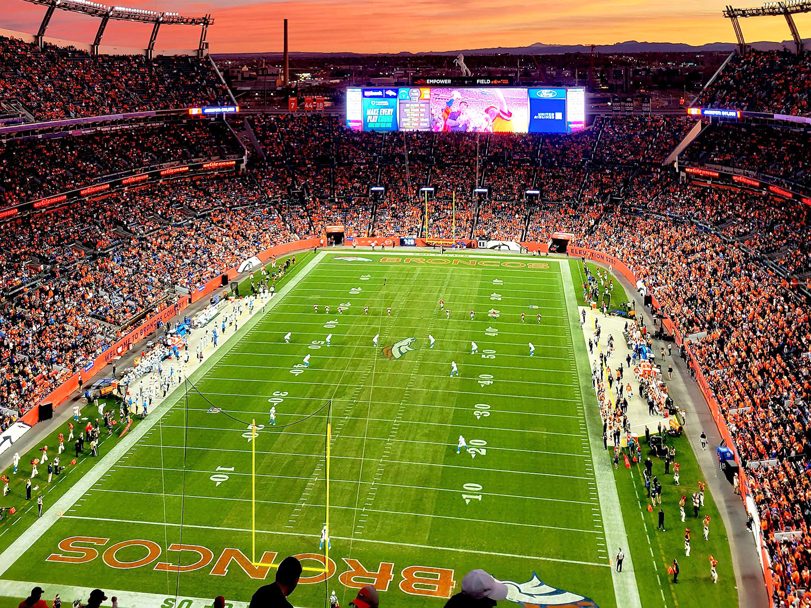View of the stands during a Denver Broncos football game at Empower Field at Mile High