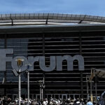 Panoramic view of the exterior of FedExForum in Memphis, Tennessee