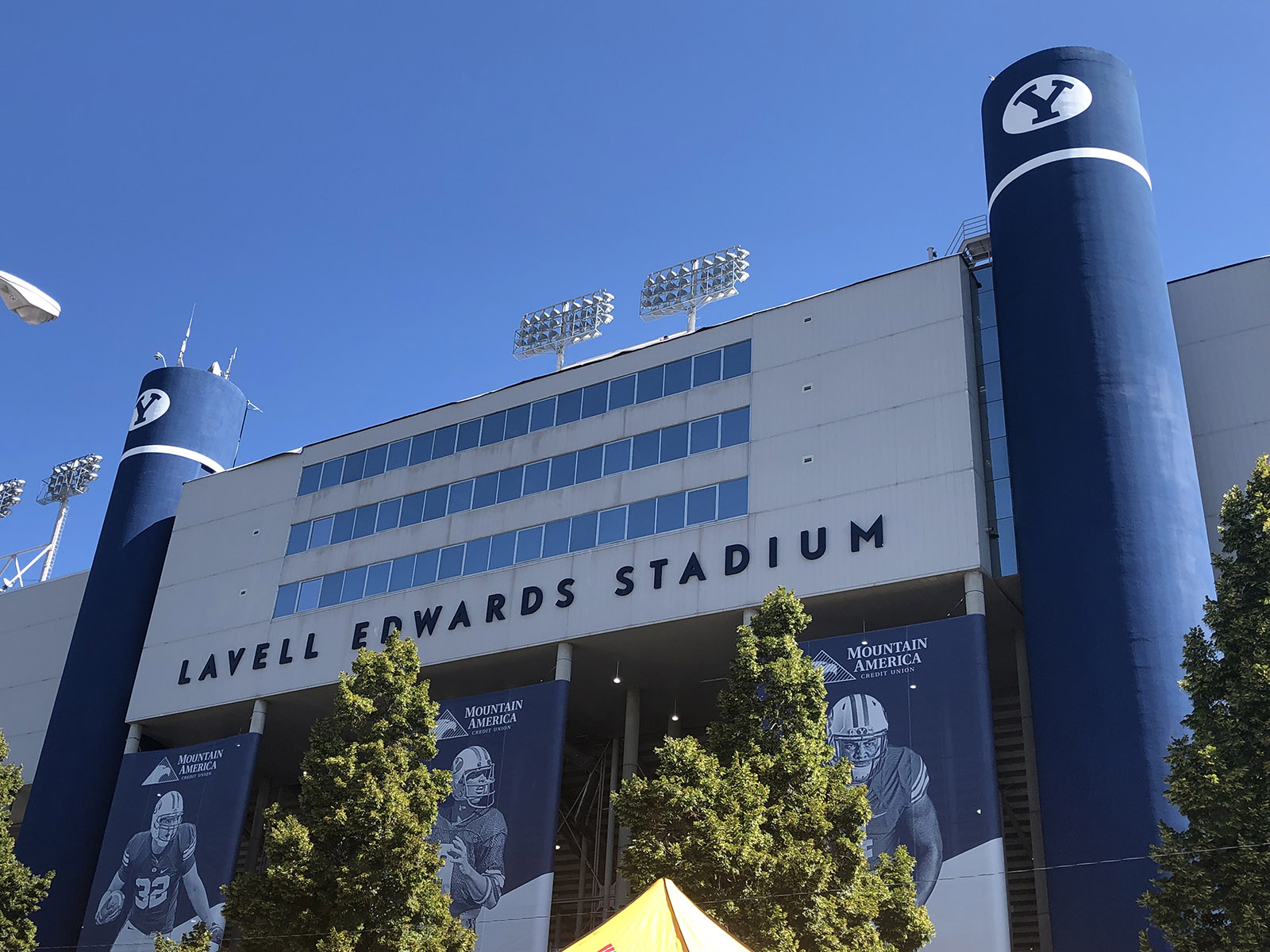 Exterior signage at LaVell Edwards Stadium in Provo, Utah