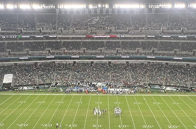 Panoramic view of Lincoln Financial Field in Philadelphia, Pennsylvania, during an Eagles football game