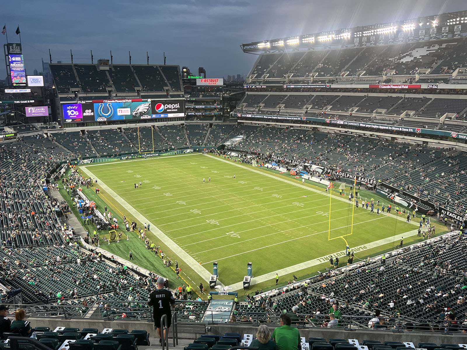 View of the field at Lincoln Financial Field in Philadelphia, Pennsylvania, before an Eagles football game