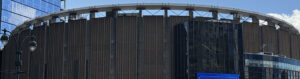 Daytime view of the exterior of Madison Square Garden in New York City