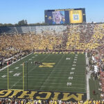 Panoramic view of the seating bowl at Michigan Stadium in Ann Arbor
