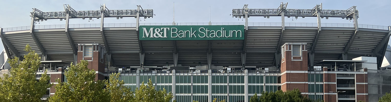 Exterior signage atop M&T Bank Stadium in Baltimore, Maryland