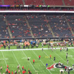 View of the field at NRG Stadium in Houston, Texas, at the conclusion of a Texans football game
