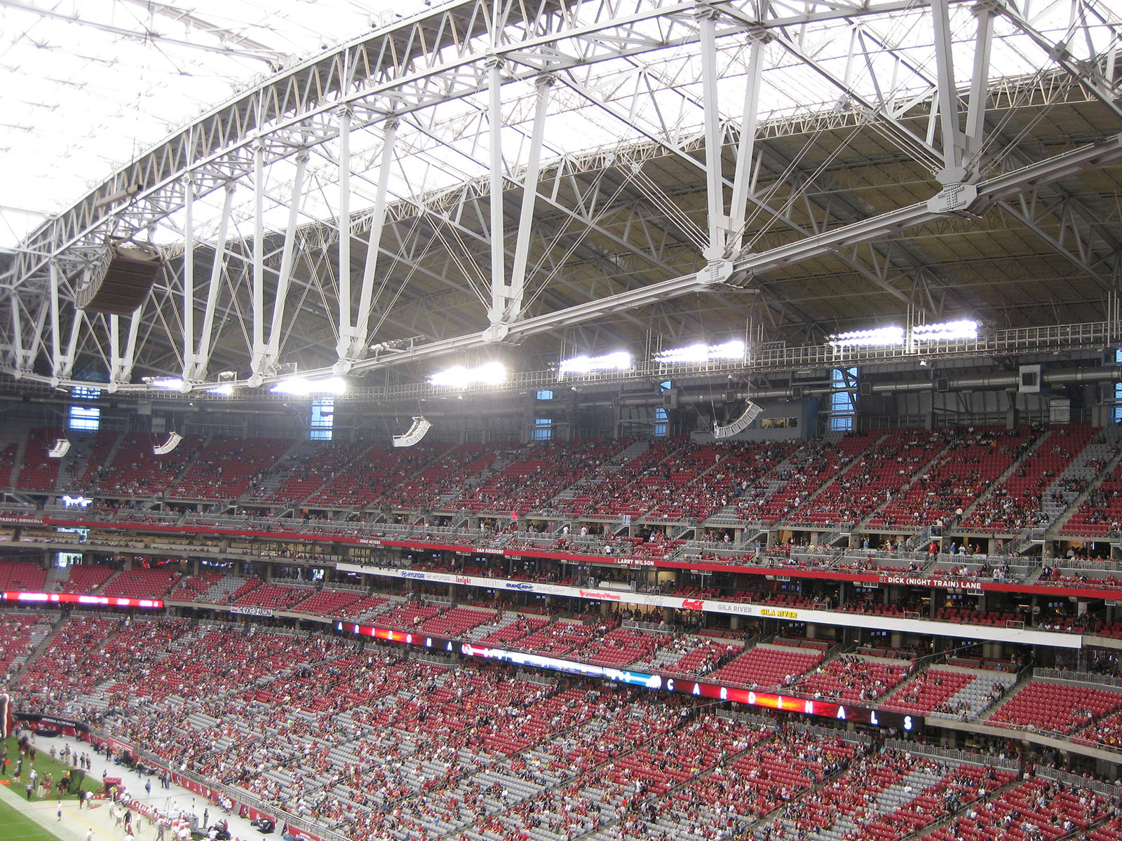View of the stands at State Farm Stadium in Glendale, Arizona, before a Cardinals football game