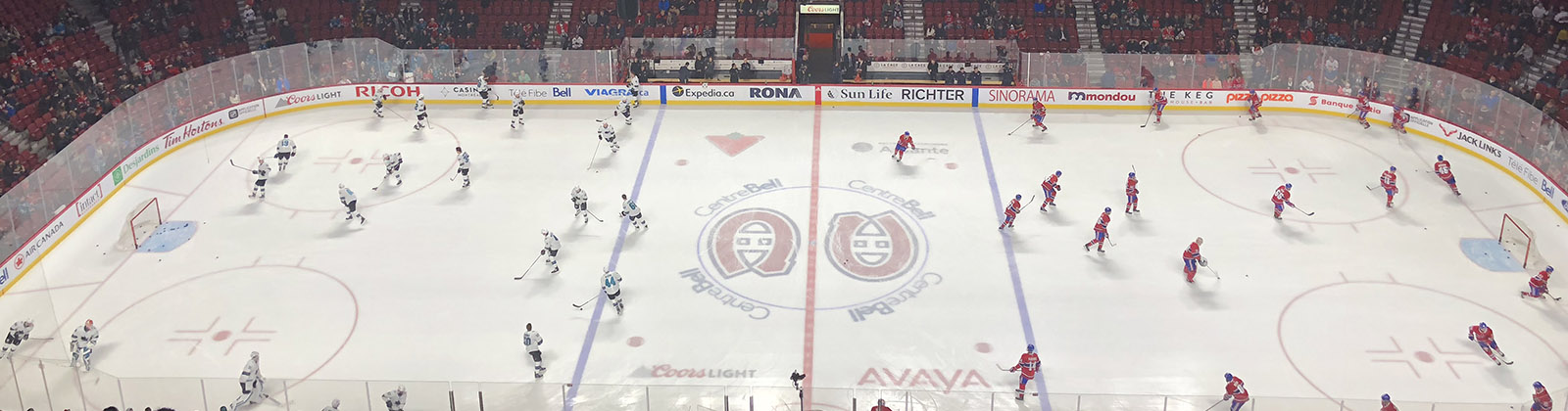 Panoramic view of the rink at Bell Centre in Montreal, Quebec