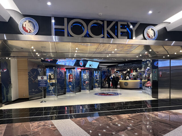 The entrance to the Hockey Hall of Fame inside the Brookfield Plaza complex in downtown Toronto