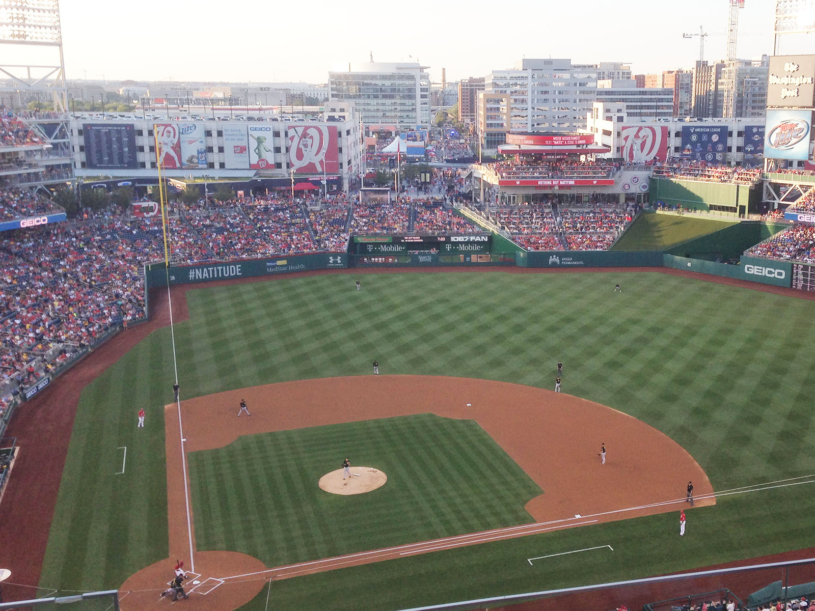 View of the field during a Washington Nationals game at Nationals Park